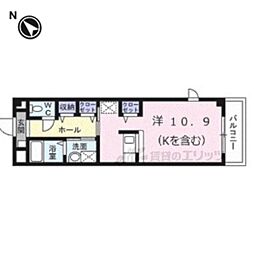 ベル・エトワレ 1階ワンルームの間取り