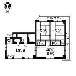 シャトル松尾 7階3LDKの間取り