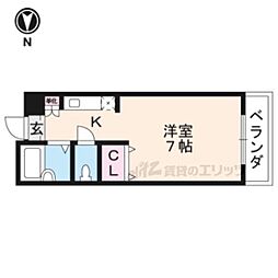 加賀山コーポ6 1Kの間取図画像