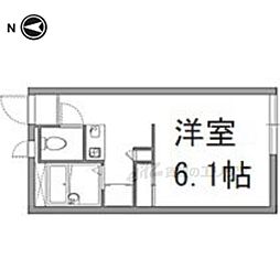 JR山陰本線 花園駅 徒歩12分の賃貸アパート 2階1Kの間取り
