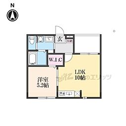 （仮称）太秦西蜂岡町B 1階1LDKの間取り