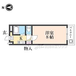 ヒルサイドビレッジ2番館 1Kの間取図画像
