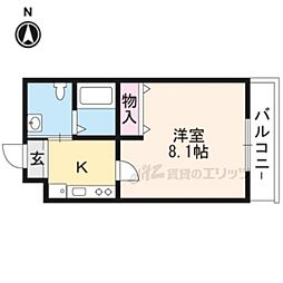 チェーズ高辻葛野西 1Kの間取図画像