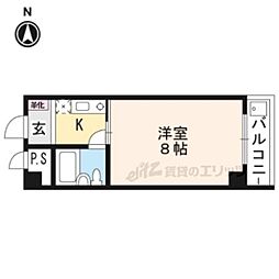 ヴィラ曽我部 1Kの間取図画像