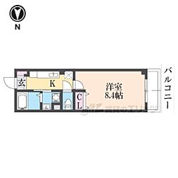 サンクスパレ千代原 1Kの間取図画像