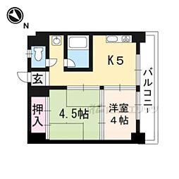 ウエストプラザ三越 2Kの間取図画像