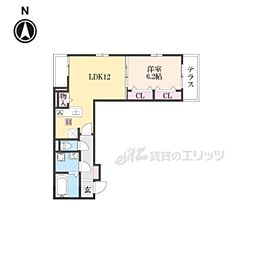 ケー・エヌ・ハーモニー 1LDKの間取図画像
