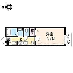 メゾンドール石 1Kの間取図画像