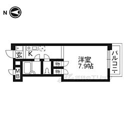 ハーベストコート二条 1Kの間取図画像