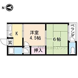 俣野マンション 2Kの間取図画像