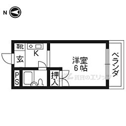 フォレストハウス 1Kの間取図画像