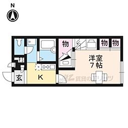 レオパレスレジャンド今津 1Kの間取図画像