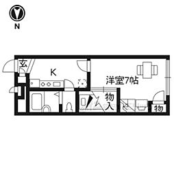 レオパレスカルム長岡京 1Kの間取図画像