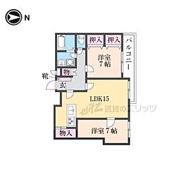 大央ビル2 2LDKの間取図画像
