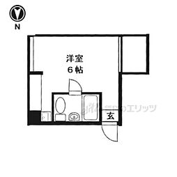 リエス東堀川 ワンルームの間取図画像