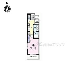 京都市北区大宮北林町アパート 1Kの間取図画像