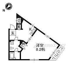 紫明フラッツ 1Kの間取図画像