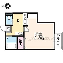 ルミノール西陣 1Kの間取図画像