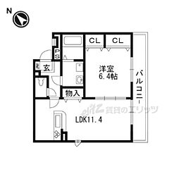 Amour雅 1LDKの間取図画像