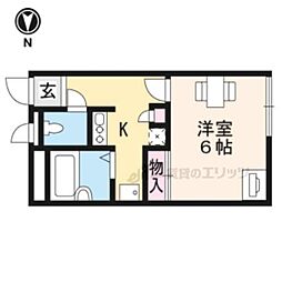 レオパレスDeerField 1Kの間取図画像