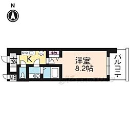 アーバンフラッツ五条堀川 1Kの間取図画像
