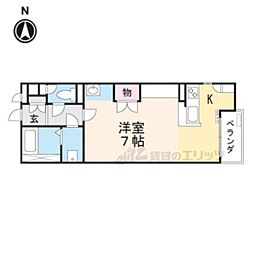 レオネクストノア 1Kの間取図画像