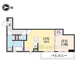 D-ROOM桂川 1LDKの間取図画像