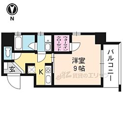 ハーモニアス西大路 1Kの間取図画像