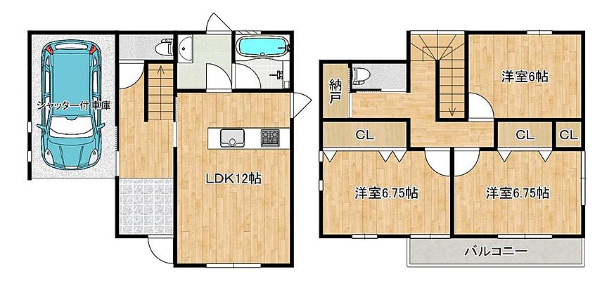 間取り 野遠町　中古戸建