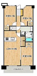 コート和泉府中セルカ 3LDKの間取図画像