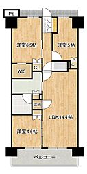 ヴェリテ東岸和田駅前 3LDKの間取図画像