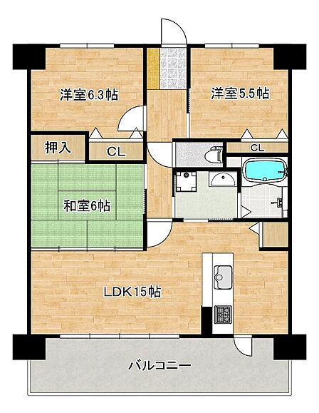 3LDK!子供部屋や趣味のお部屋も作れますね!是非現地にてご確認ください♪