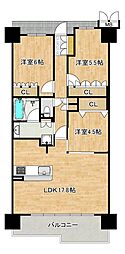 ベイサイドシティコスモスクエア駅前 3LDKの間取図画像