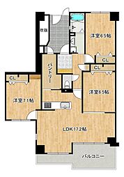 メゾンドール堺 3LDKの間取図画像
