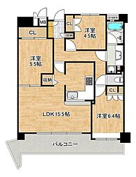 中百舌鳥ガーデンハウス 3LDKの間取図画像