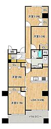 かもめ第1コーポ12号棟 4LDKの間取図画像