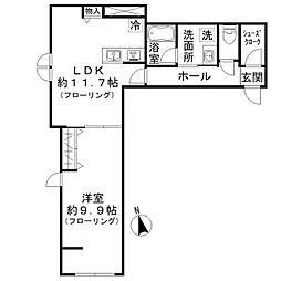 京王井の頭線 浜田山駅 徒歩2分の賃貸アパート 2階1LDKの間取り