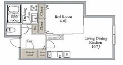 JR総武線 西荻窪駅 徒歩7分の賃貸マンション 地下1階1LDKの間取り