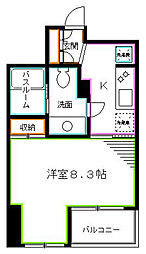 JR中央本線 荻窪駅 徒歩10分の賃貸マンション 1階1Kの間取り