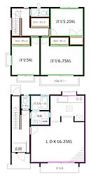 京王井の頭線 浜田山駅 徒歩15分の賃貸一戸建て 3LDKの間取り
