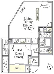 JR中央本線 西荻窪駅 徒歩7分の賃貸マンション 2階1LDKの間取り