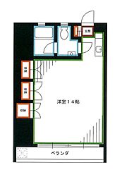 JR中央本線 荻窪駅 徒歩5分の賃貸マンション 10階ワンルームの間取り
