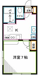 JR総武線 西荻窪駅 徒歩8分の賃貸アパート 2階1Kの間取り