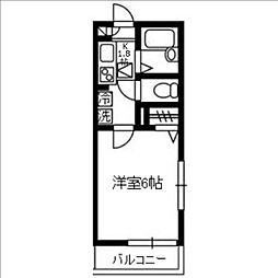 ドミトリー中野 3階1Kの間取り