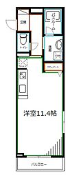 西武新宿線 下井草駅 徒歩5分の賃貸マンション 3階ワンルームの間取り
