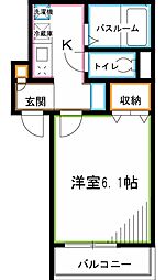 JR中央本線 荻窪駅 徒歩10分の賃貸マンション 2階1Kの間取り