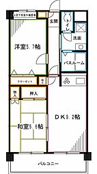 西武新宿線 井荻駅 徒歩10分の賃貸マンション 3階2DKの間取り