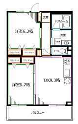 京王井の頭線 久我山駅 徒歩5分の賃貸アパート 3階2DKの間取り