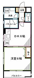 プレミール松庵 1DKの間取図画像