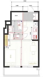 アズ井の頭レジデンス 1DKの間取図画像
